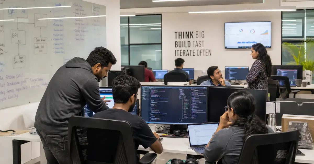 Software developers collaborating in modern Bengaluru India tech office