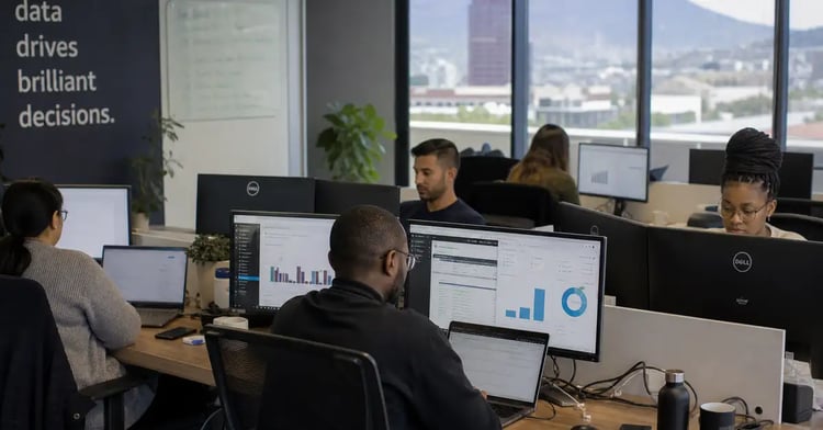 Data analysts working in modern Cape Town South Africa office