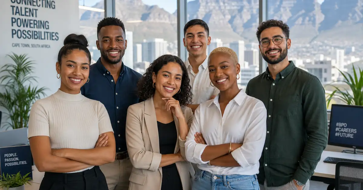 Young professionals in a modern Cape Town office representing the growing BPO talent pool