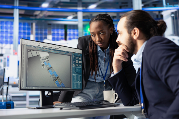 solar-panel-facility-coworkers-doing-brainstorming-reviewing-performance